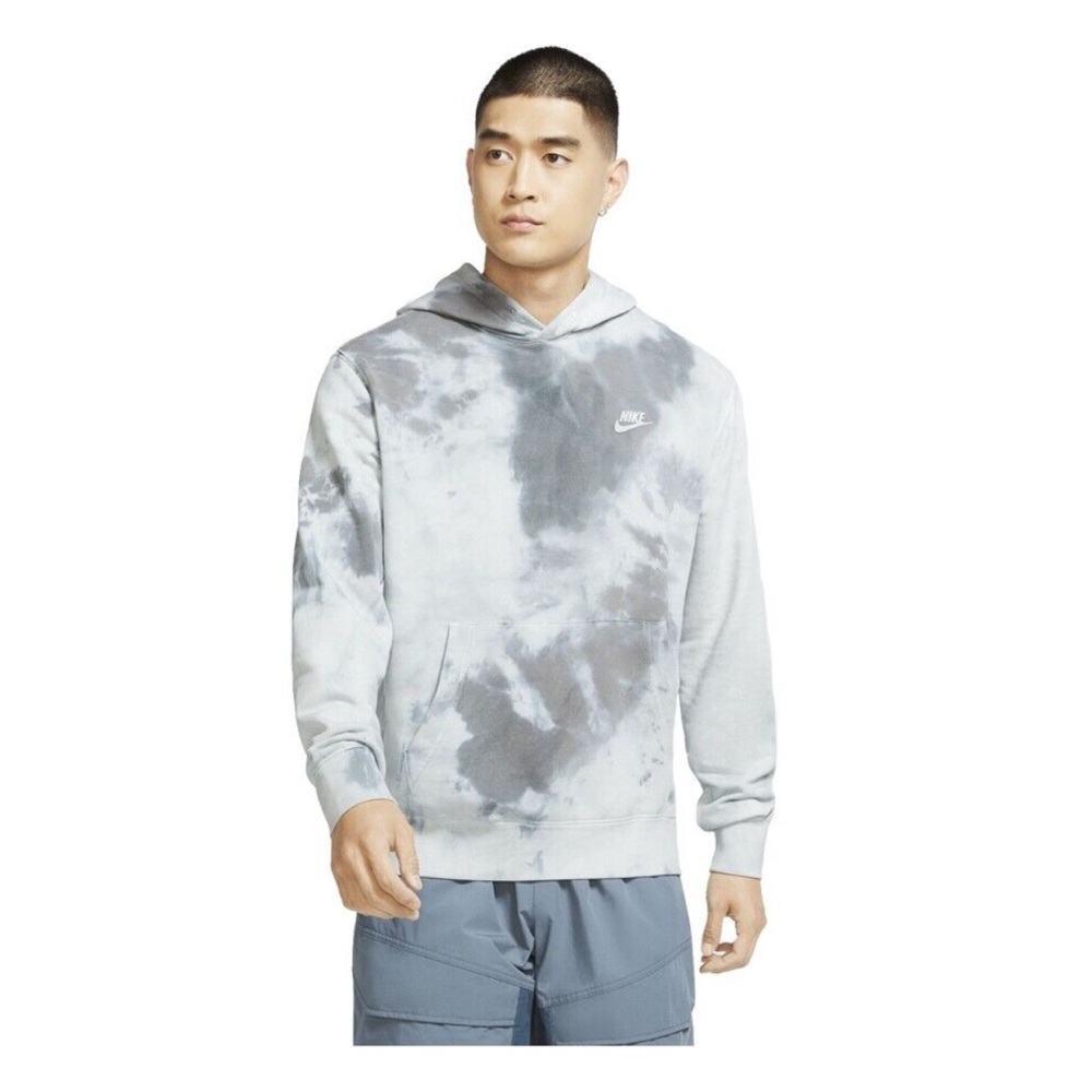Nike Sportswear Tie-Dye Pullover Hoodie Light Smoke Grey/White